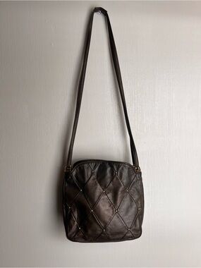 Vintage Ganson Crossbody Shoulder Bag in Brown/Bronze